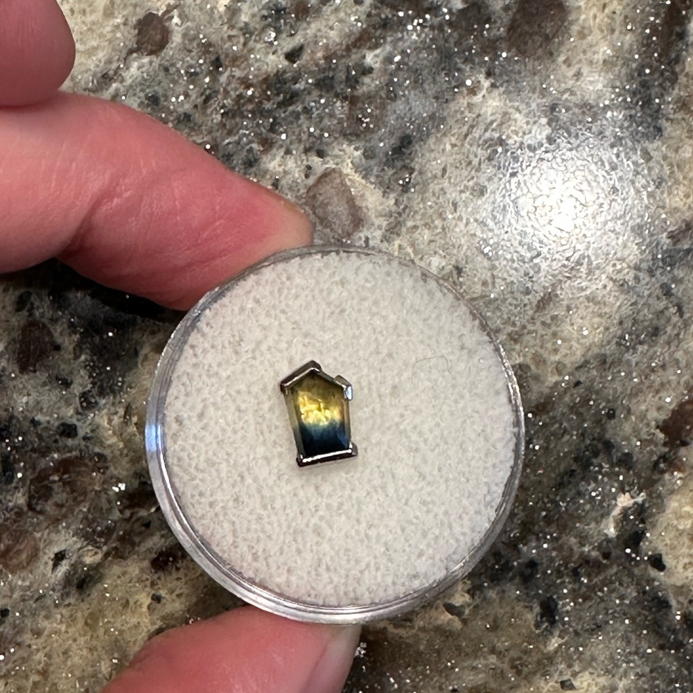 Mettle and Silver 14K White Gold Parti Sapphire Threadless End (Press Fit)